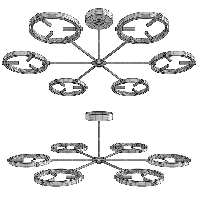 Elegant Flexus Pendant Illumination 3D model image 2