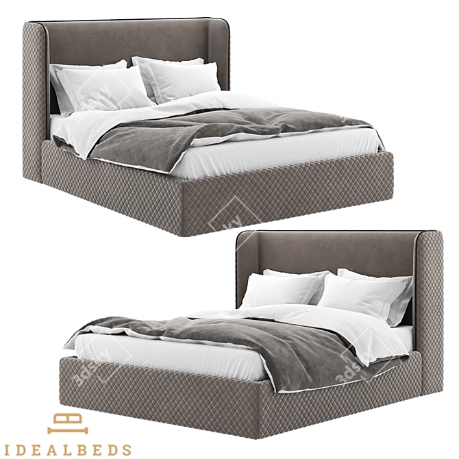 OM Marseille: Sleek and Stylish Bed! 3D model image 1