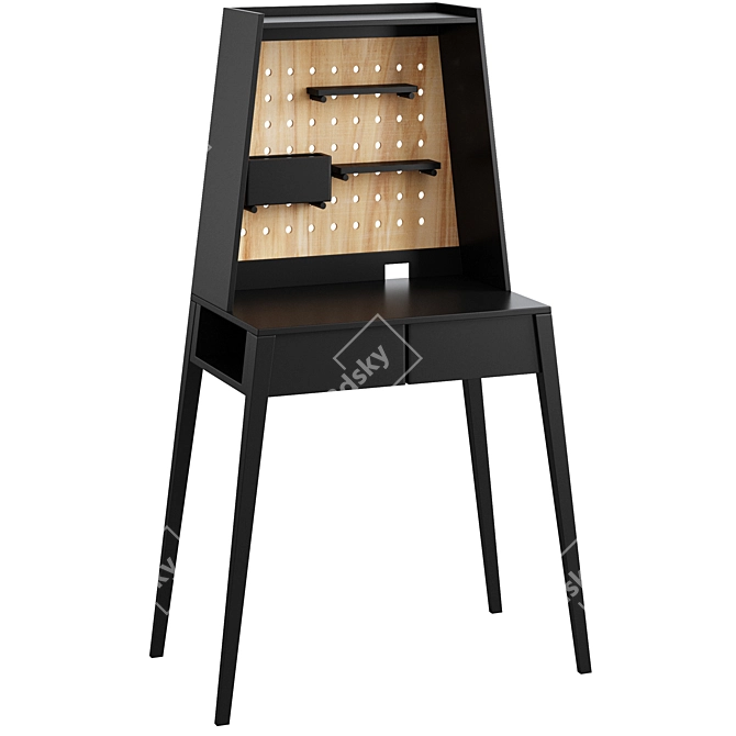 Contemporary Atticus Black Desk 3D model image 2