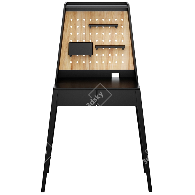 Contemporary Atticus Black Desk 3D model image 3