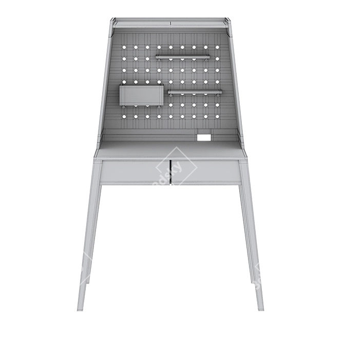 Contemporary Atticus Black Desk 3D model image 4