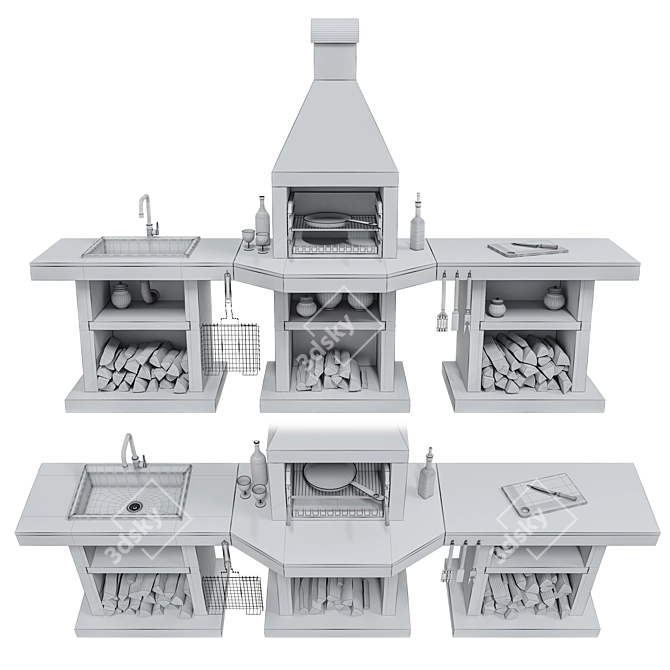 Stimlex Steel BCPF BBQ: Premium Quality, Stylish Design 3D model image 5