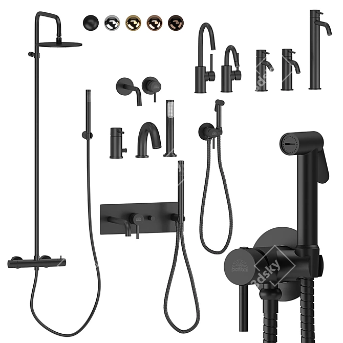 Paffoni Light Set 2 | Adjustable Shower Hose 3D model image 1