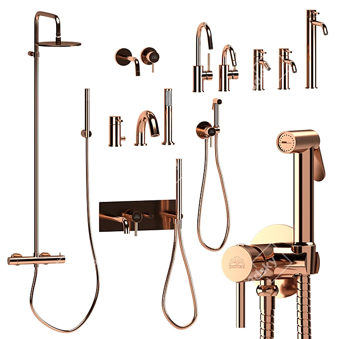 Paffoni Light Set 2 | Adjustable Shower Hose 3D model image 5