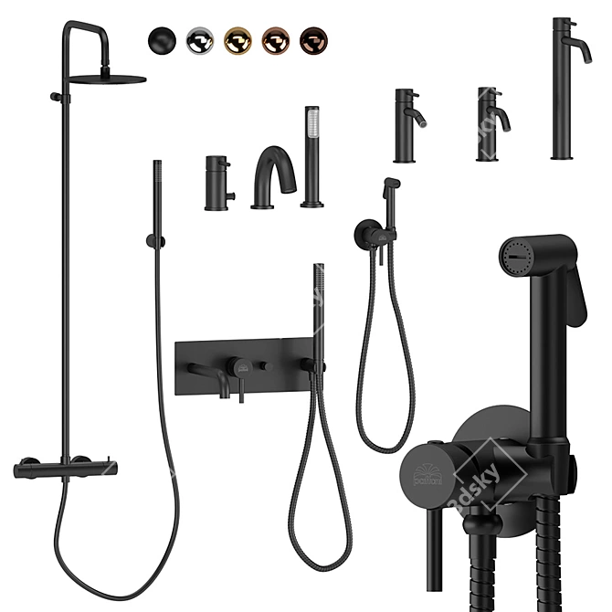 Paffoni Light Set 2 | Adjustable Shower Hose 3D model image 7
