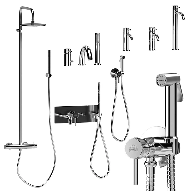Paffoni Light Set 2 | Adjustable Shower Hose 3D model image 8
