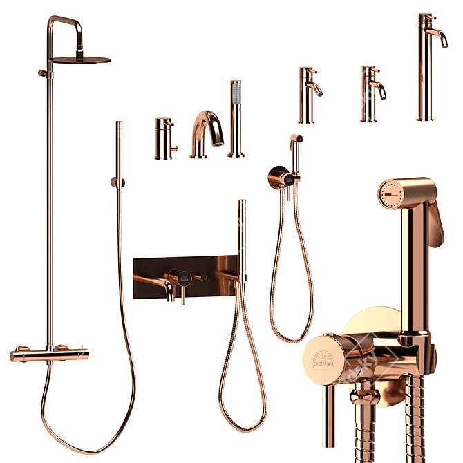 Paffoni Light Set 2 | Adjustable Shower Hose 3D model image 10