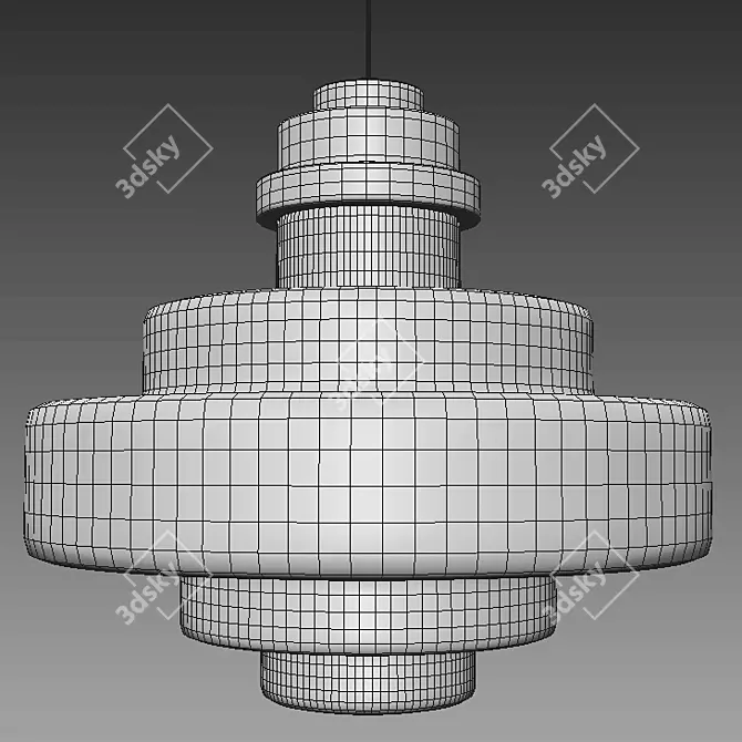 Elegant Glass Pendant Lamp 3D model image 2