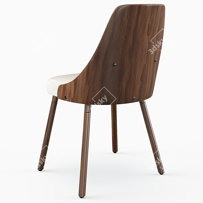 Elegant Tufted Side Chair 3D model image 3