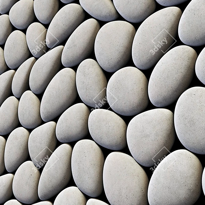 Flat Pebble Panel Decor #1 3D model image 3