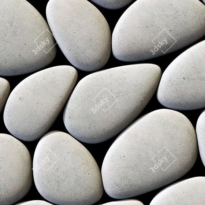 Flat Pebble Panel Decor #1 3D model image 4