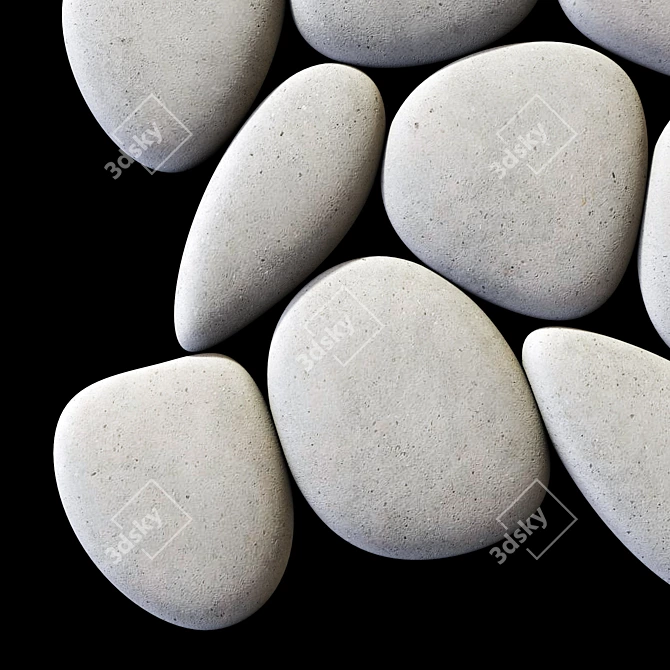 Flat Pebble Panel Decor #1 3D model image 5