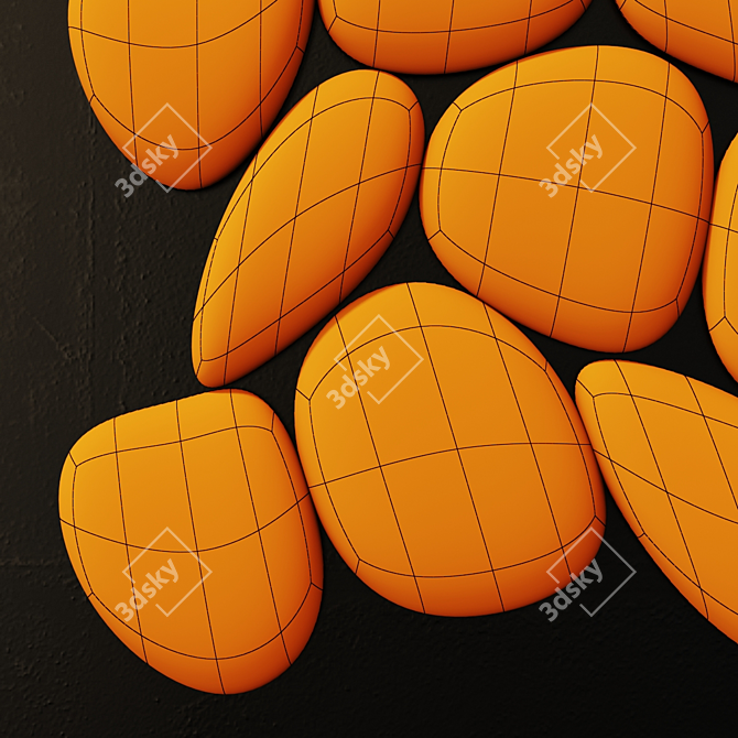 Flat Pebble Panel Decor #1 3D model image 7