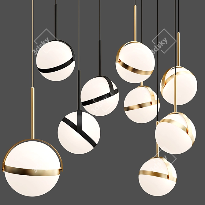 Elegant Globo Pendant Lighting 3D model image 1