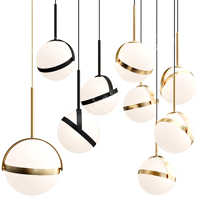 Elegant Globo Pendant Lighting 3D model image 3