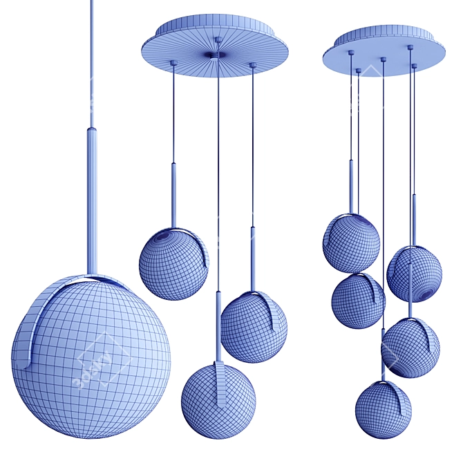 Elegant Globo Pendant Lighting 3D model image 4