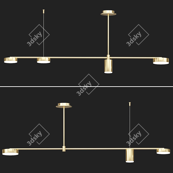 Adjustable Height LED Lighting Fixture 3D model image 1