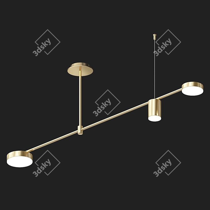 Adjustable Height LED Lighting Fixture 3D model image 2