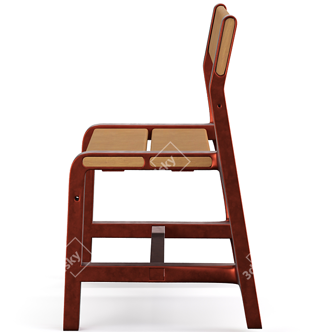 YPPERLIG Children's Bench in Dark Red Beech - Durable and Stylish 3D model image 3