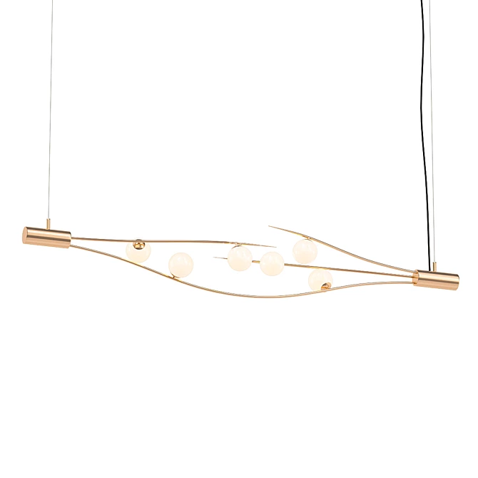 Glamorous Golden Orb Chandelier 3D model image 1