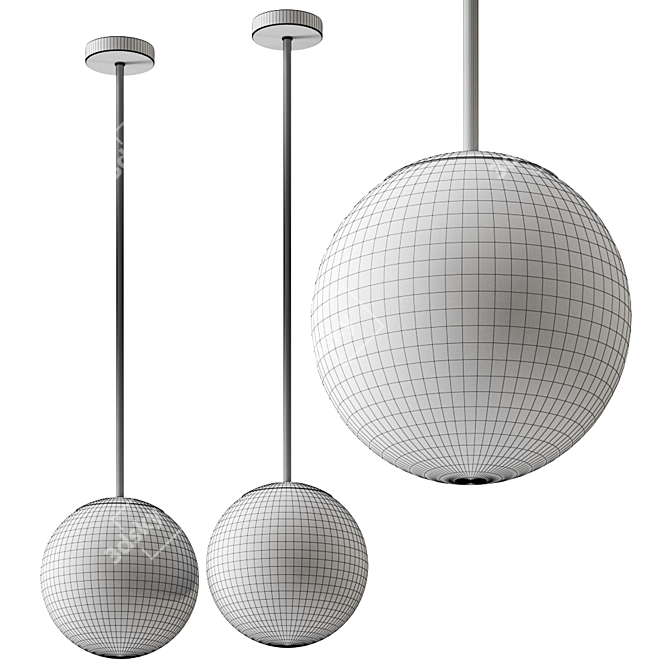 Elegant Alabaster Pendant Light 3D model image 2