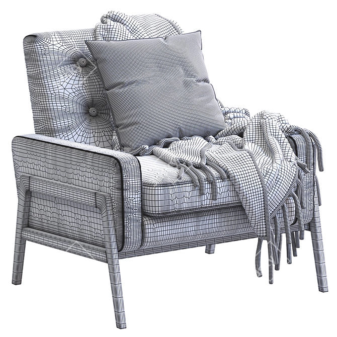 Modern Leather Henley Chair 3D model image 4