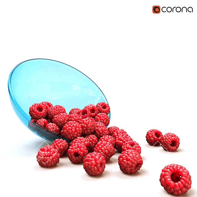 3D Raspberry Model with Textures 3D model image 1