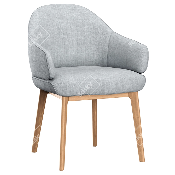 Erdee Carver Dining Chair: Stylish & Comfortable 3D model image 1