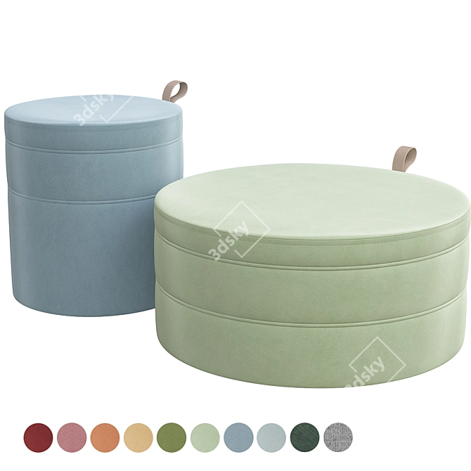Bolia Garb Large Pouf 3D model image 1