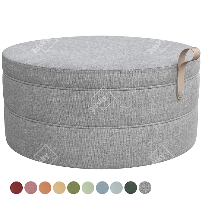 Bolia Garb Large Pouf 3D model image 2