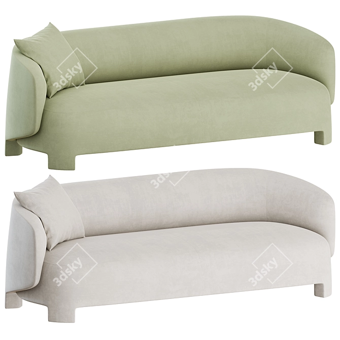 Taru 3-Seater Sofa: Modern Elegance 3D model image 5