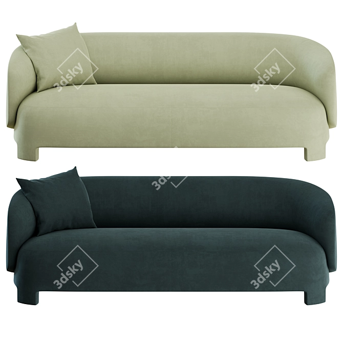 Taru 3-Seater Sofa: Modern Elegance 3D model image 6