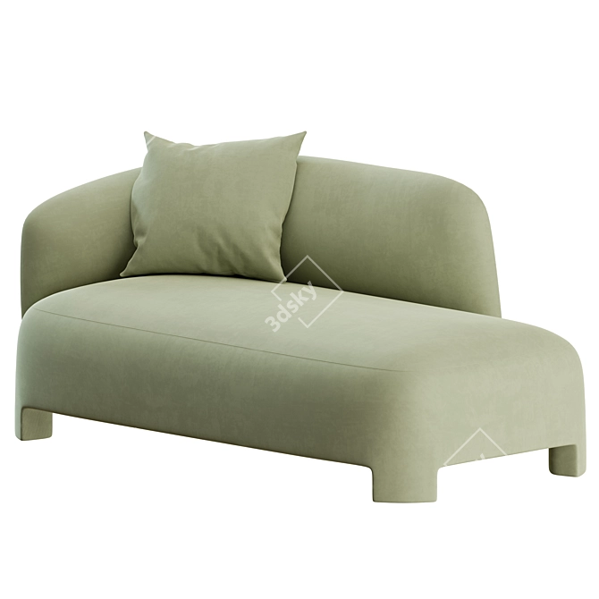 Modern Taru 1 Arm Sofa 3D model image 1