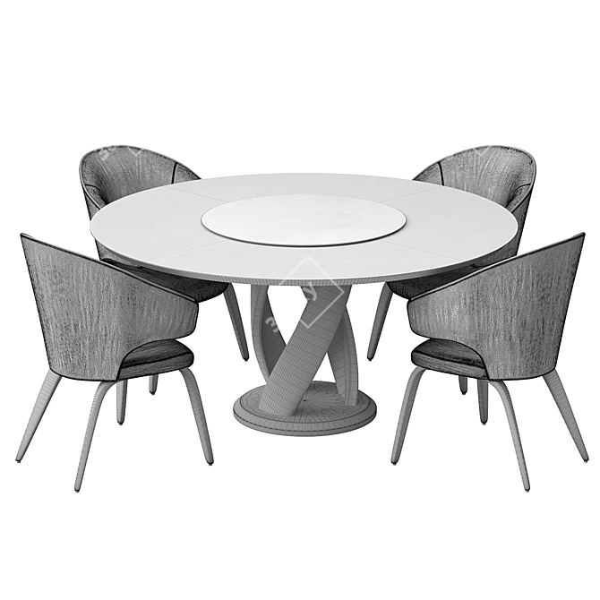 Virtuos D Round Dining Table: Elegant and Functional 3D model image 3