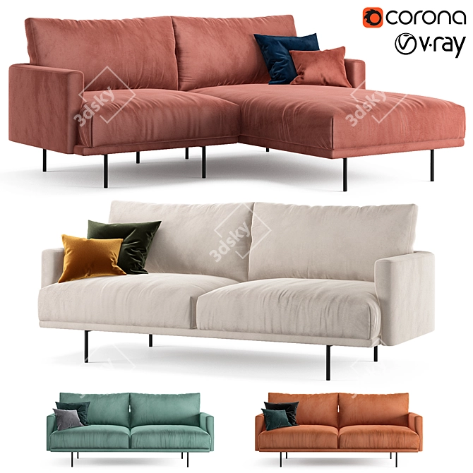 Elegant Misl Sofas by divan.ru 3D model image 1