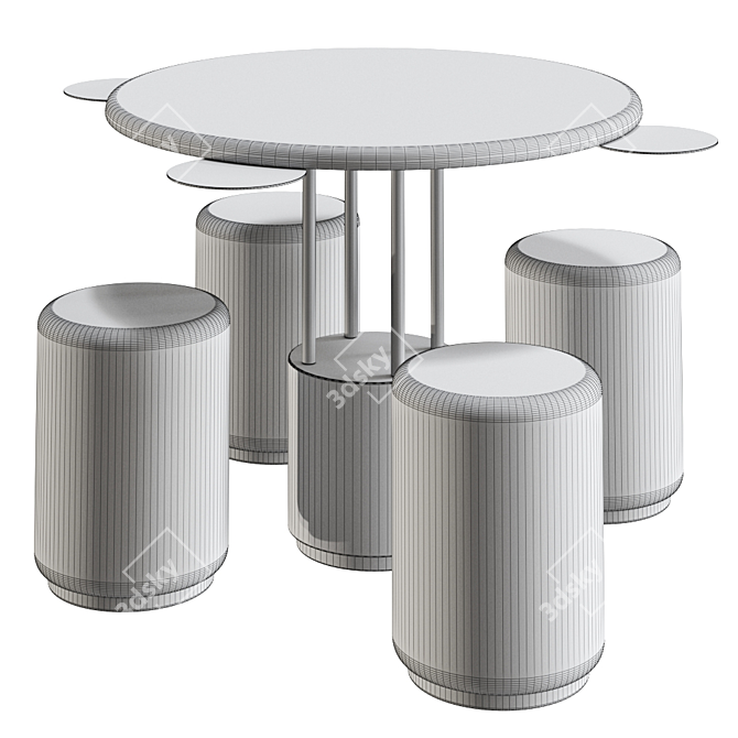 DE CASTELLI Burraco Table Set 3D model image 2