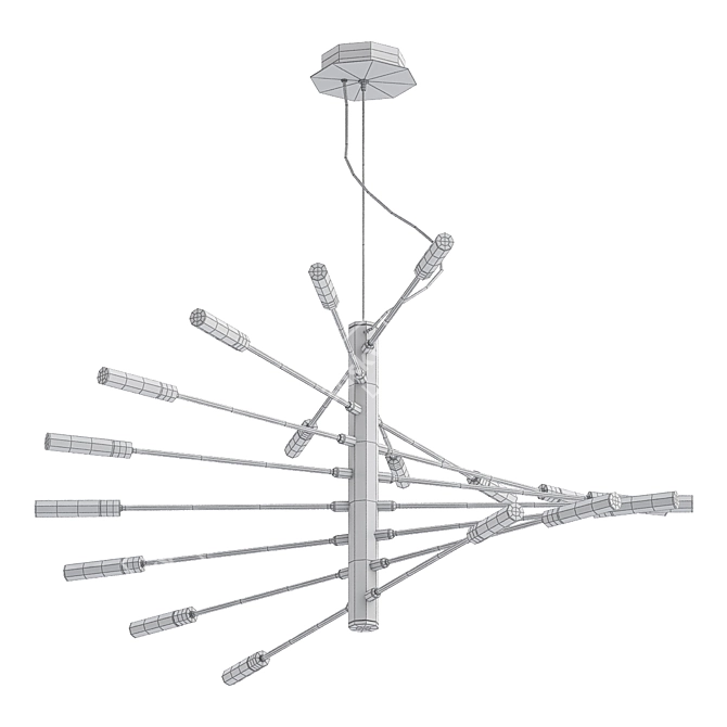 Elegant Lightstar Ragno Chandelier 3D model image 2