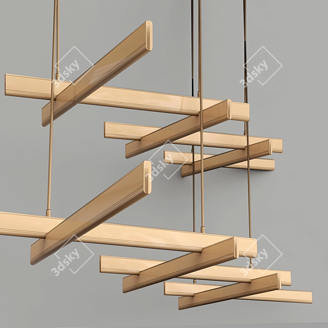 Elegant Rudy Pendant Lighting 3D model image 7
