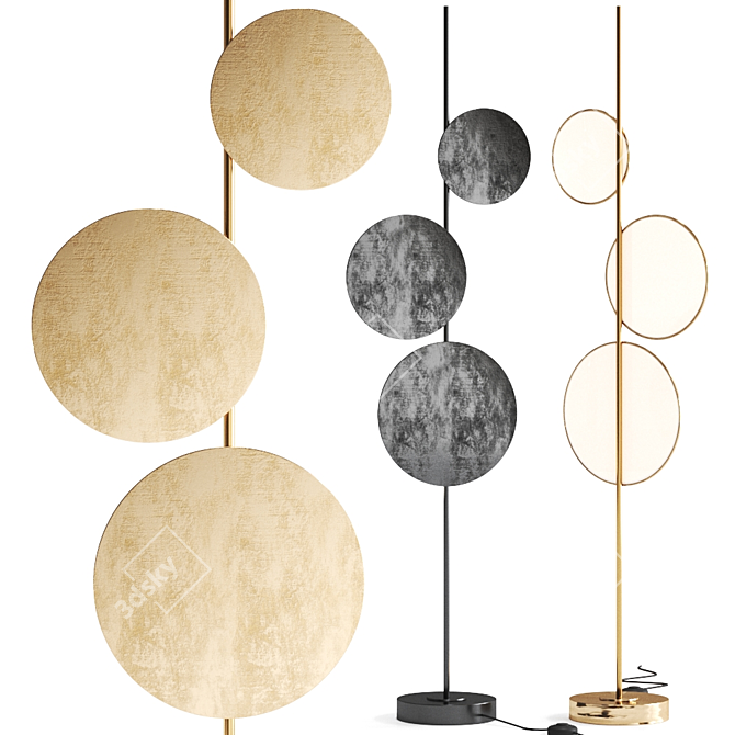 Ambiente K Floor Lamp: Sleek Black Illumination 3D model image 1