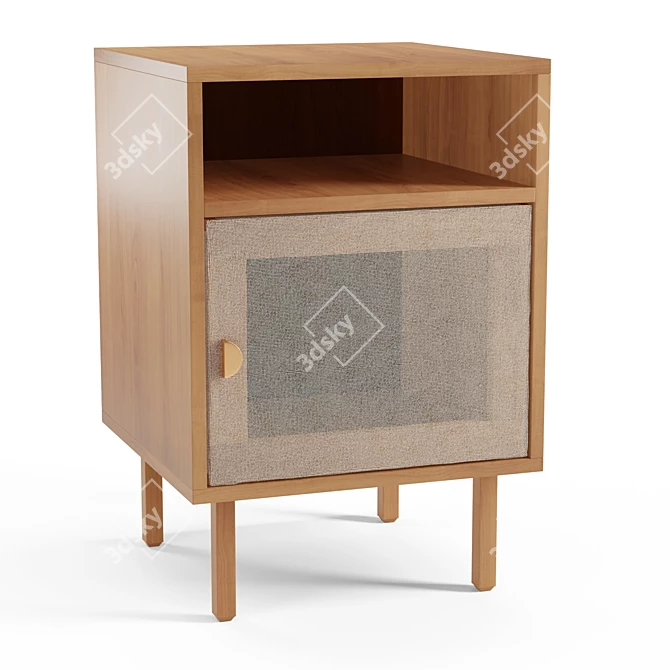 Minimalist Mid-Century Nightstand 3D model image 1