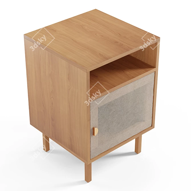 Minimalist Mid-Century Nightstand 3D model image 5