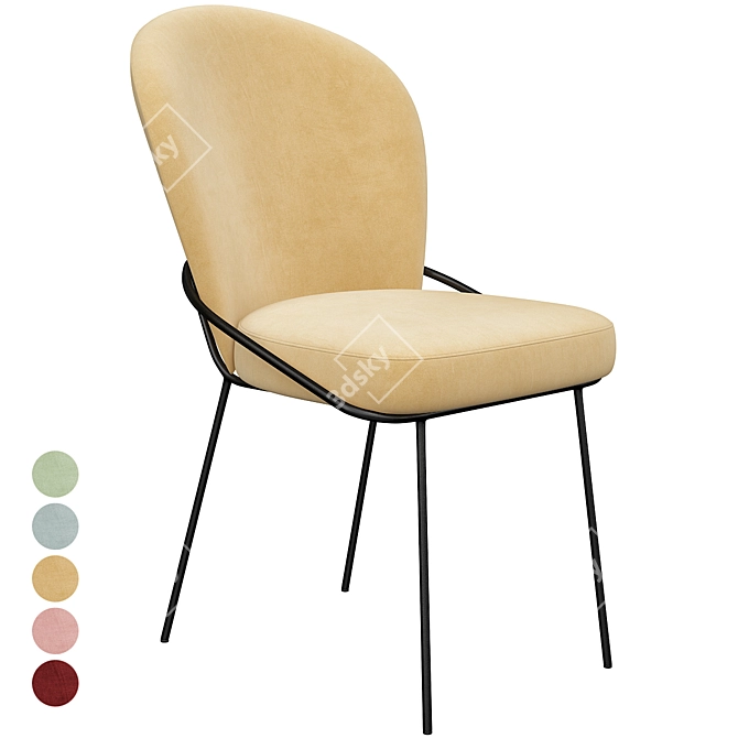Modern Dining Chair Set - Willis: Pack of 2 3D model image 3