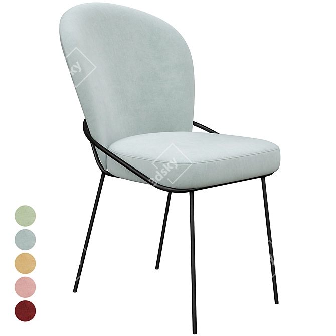 Modern Dining Chair Set - Willis: Pack of 2 3D model image 4