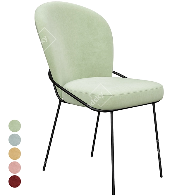Modern Dining Chair Set - Willis: Pack of 2 3D model image 5