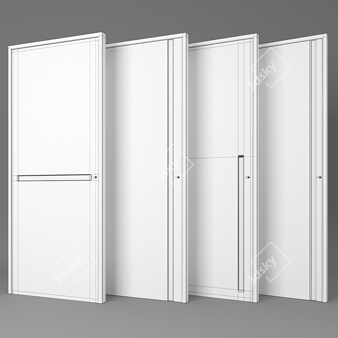 Modern Entrance Door Collection 3D model image 2