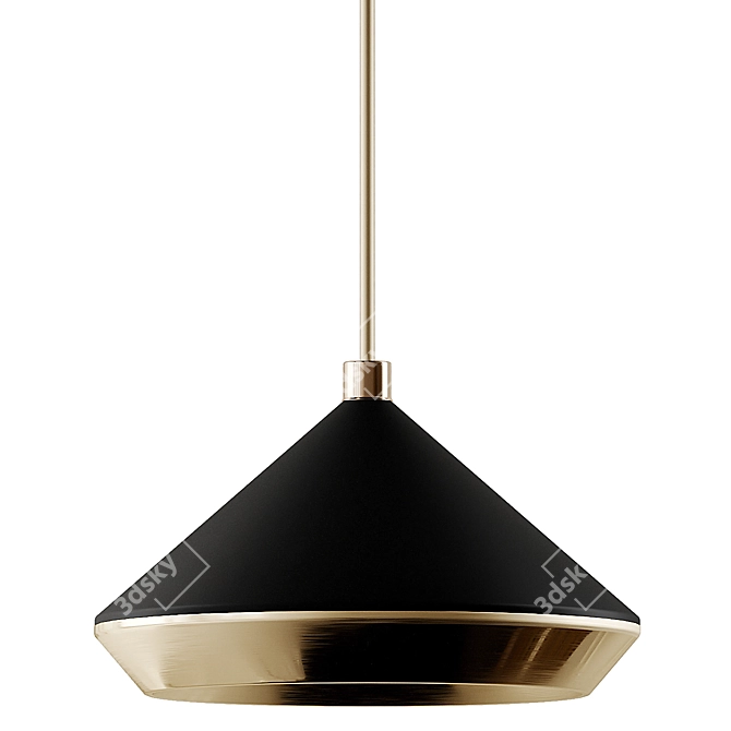 Shear Pendant Light XL: Elegant Brass and White Beauty 3D model image 2