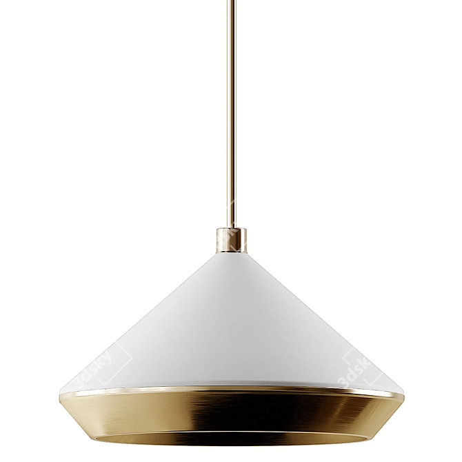 Shear Pendant Light XL: Elegant Brass and White Beauty 3D model image 3