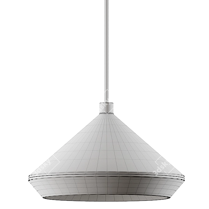 Shear Pendant Light XL: Elegant Brass and White Beauty 3D model image 5