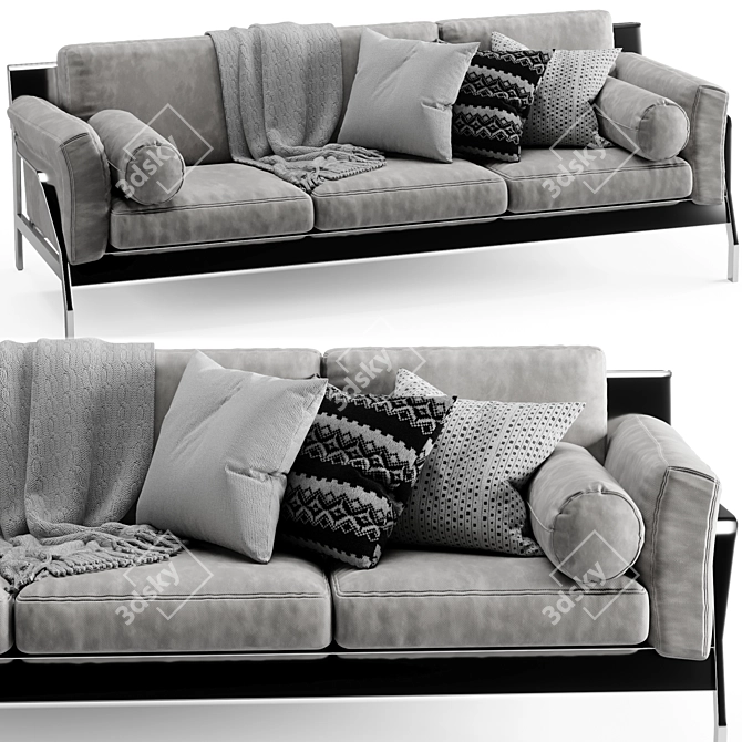 Contemporary Cassina Eloro Sofa 3D model image 1