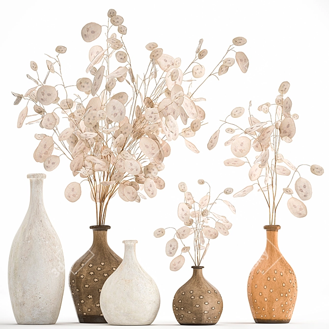 African Motif Lunaria Bouquet 3D model image 1